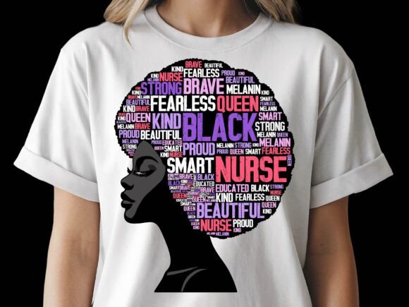 Black Nurse Empowerment Afro Woman SVG