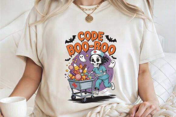 Code Boo Boo Skeleton Nurse Halloween