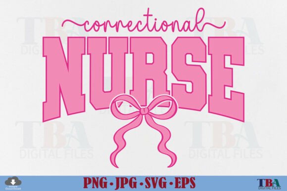 Correctional Nurse Coquette Pink Bow SVG