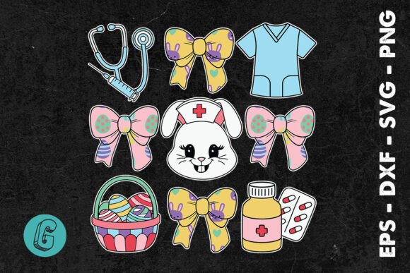 Easter Nurse Coquette Bunny SVG