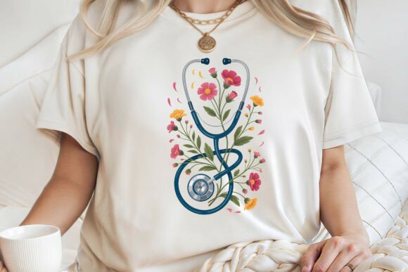 Floral Stethoscope Nursing School Shirt