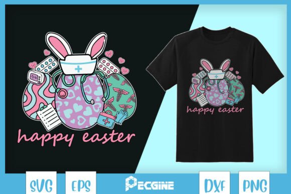 Happy Easter Egg Nurse Happy Vibes SVG