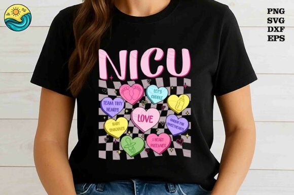 NICU Candy Hearts SVG, Valentine Nurse