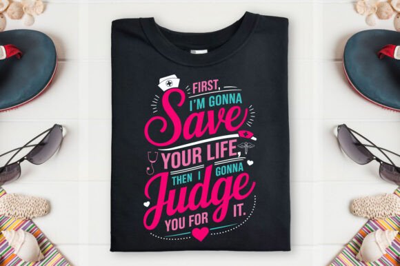 Nurse T-Shirt Design: Save Life Nurse EPS
