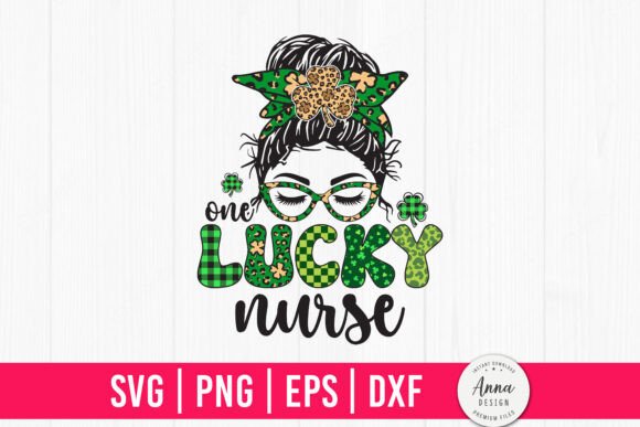 One Lucky Nurse Messy Bun SVG