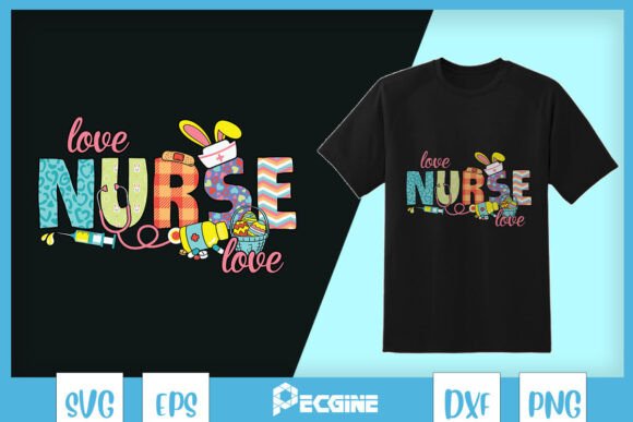 Retro Love Nurse Easter Bunny SVG