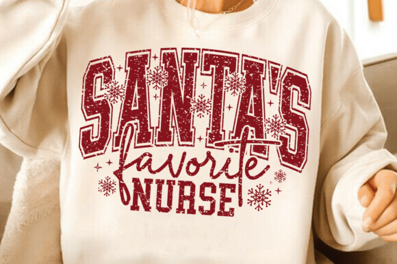 Santa’s Favorite Nurse PNG, Christmas SVG