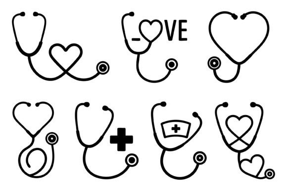 Stethoscope Silhouette Vector Bundle